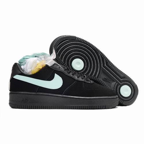 Cheap Nike Air Force 1 Black Blue Shoes Men and Women-26